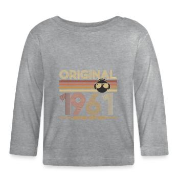 1961 - Organic Baby Long Sleeve T-Shirt - heather grey - Front