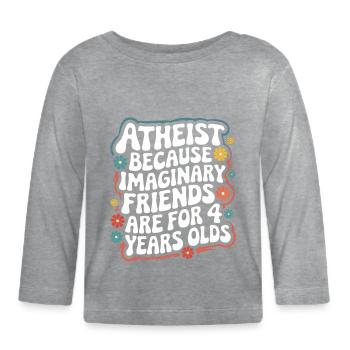 Atheismus Atheist Anti-Religion Agnostiker - Baby Bio-Langarmshirt - Grau meliert - Vorne