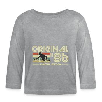 1986 - T-shirt manches longues bio Bébé - gris chiné - Devant