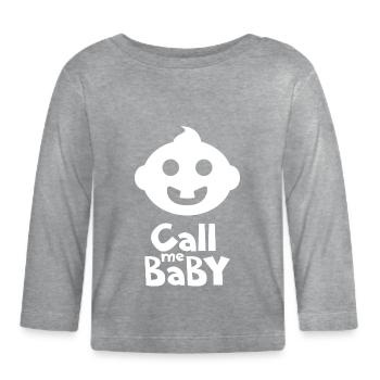 Call me baby - Baby Bio-Langarmshirt - Grau meliert - Vorne