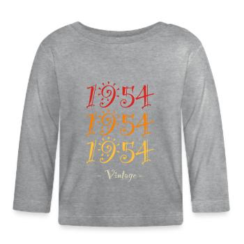 1954 vintage - Organic Baby Long Sleeve T-Shirt - heather grey - Front