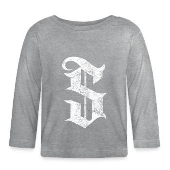 Tshirt alphabet initial S - T-shirt manches longues bio Bébé - gris chiné - Devant
