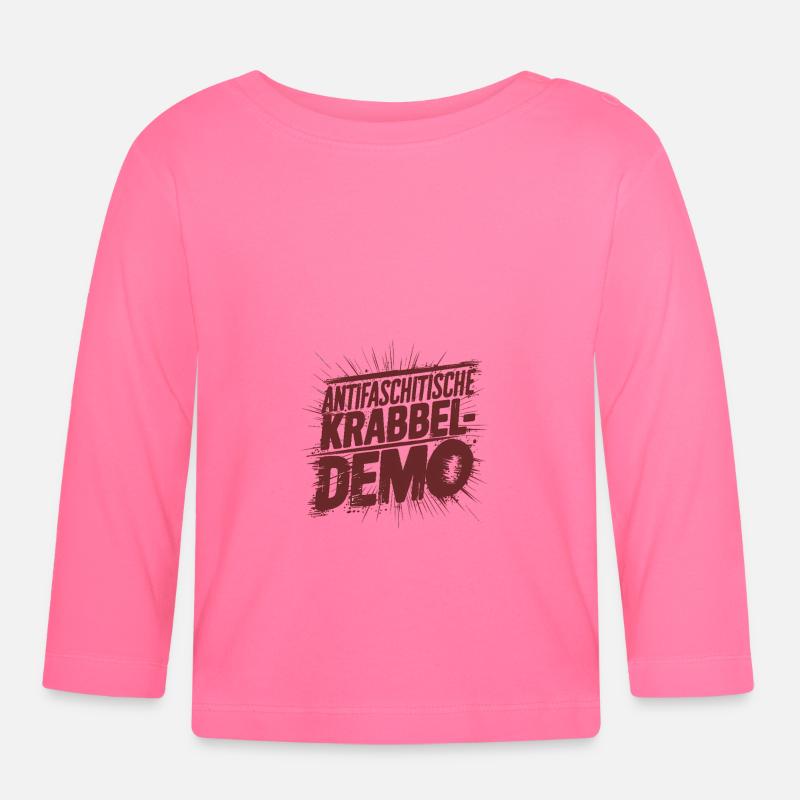 Krabbeldemo Kleinkind der ANTIFA - Baby Bio-Langarmshirt - Azalea