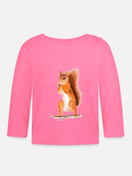 eichhörnchen - Baby Bio-Langarmshirt - Azalea