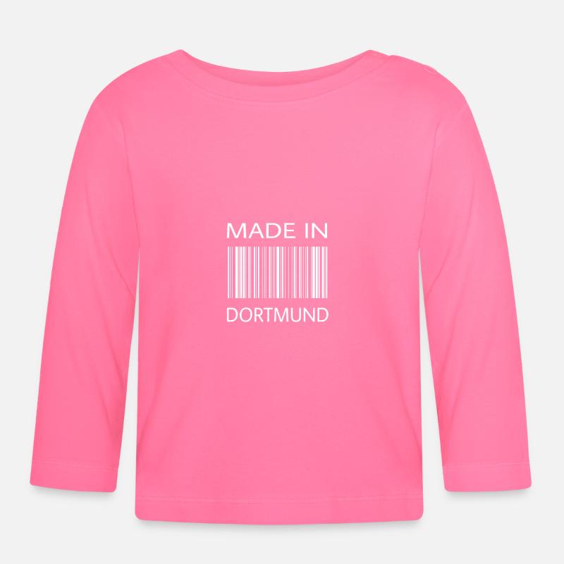 Made in Dortmund | Geschenk | Barcode - Baby Bio-Langarmshirt - Azalea
