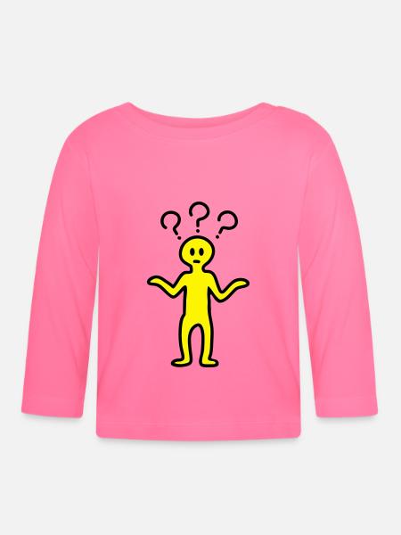 Fragezeichen Männchen - Baby Bio-Langarmshirt - Azalea