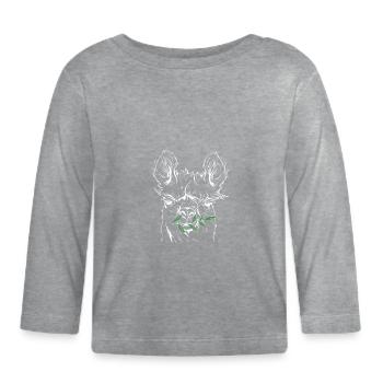 Lama, Alpaca - Baby Bio-Langarmshirt - Grau meliert - Vorne