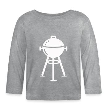 grill - Organic Baby Long Sleeve T-Shirt - heather grey - Front