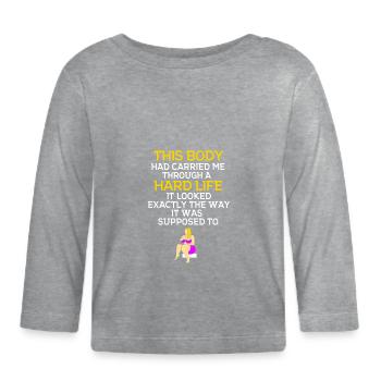 Positivité corporelle - T-shirt manches longues bio Bébé - gris chiné - Devant