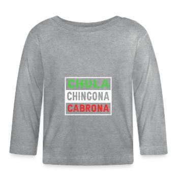 Maman latina - T-shirt manches longues bio Bébé - gris chiné - Devant