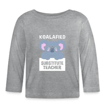 Professeur remplaçant Professeur remplaçant - T-shirt manches longues bio Bébé - gris chiné - Devant