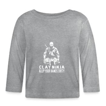 Make pottery - Organic Baby Long Sleeve T-Shirt - heather grey - Front