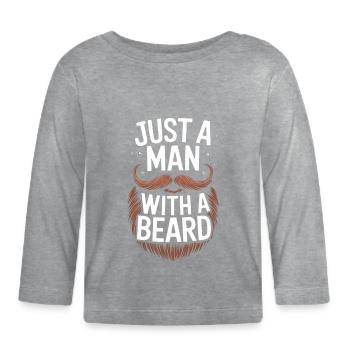 Bart Schnurrbart Bärtige Männer - Baby Bio-Langarmshirt - Grau meliert - Vorne