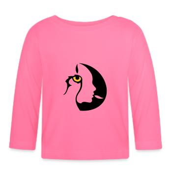 Chamane (œil droit) - T-shirt manches longues bio Bébé - rose azalée - Devant