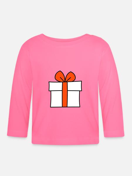 Geschenk dreifarbig - Baby Bio-Langarmshirt - Azalea