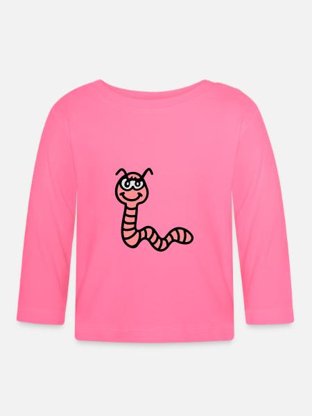 frecher Regenwurm - Baby Bio-Langarmshirt - Azalea