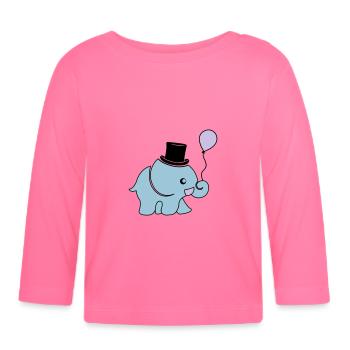 elefant_artist_002 - Baby Bio-Langarmshirt - Azalea - Vorne