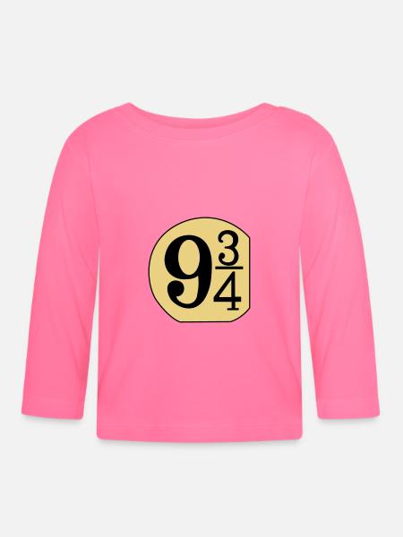 Schild 9 3/4 - Baby Bio-Langarmshirt - Azalea