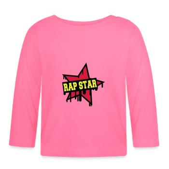 Rap Star - T-shirt manches longues bio Bébé - rose azalée - Devant