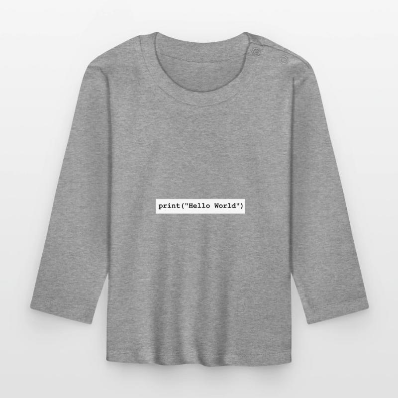 Cadeau du programme de développement Hello World Python T-shirt manches longues bio Bébé