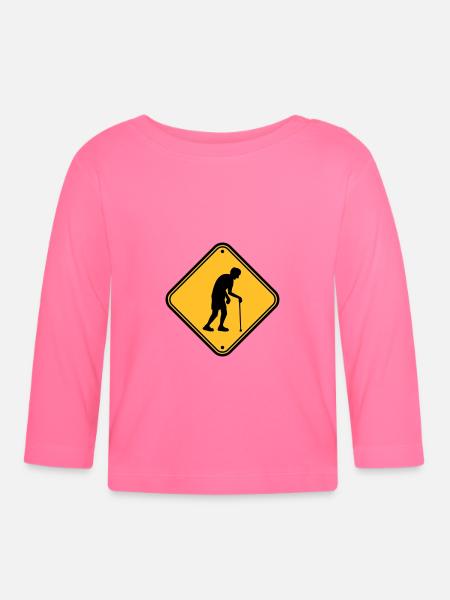 Achtung Altenheim Schild - Baby Bio-Langarmshirt - Azalea