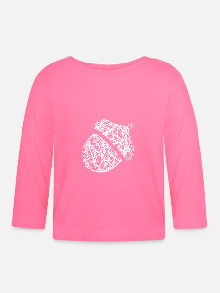 Haselnuss Nuss Gekritzel Geschenkidee - Baby Bio-Langarmshirt - Azalea