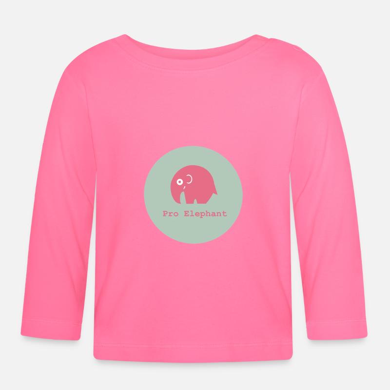 Pro Elephant - Baby Bio-Langarmshirt - Azalea