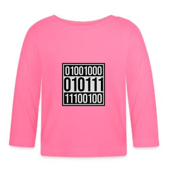 Binär Code Programm Sprache - Baby Bio-Langarmshirt - Azalea - Vorne