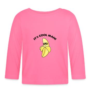 banane fraîche - T-shirt manches longues bio Bébé - rose azalée - Devant