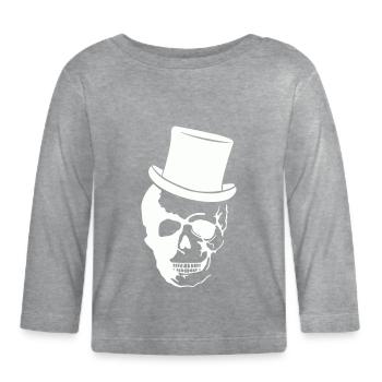 Cylindre de crâne - T-shirt manches longues bio Bébé - gris chiné - Devant