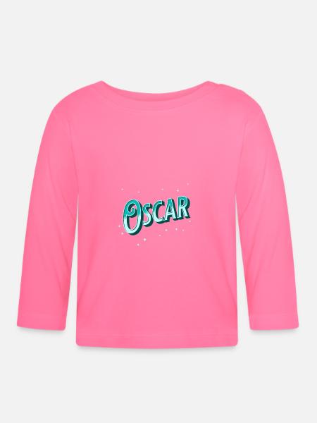Oscar Namen personalisiert - Baby Bio-Langarmshirt - Azalea