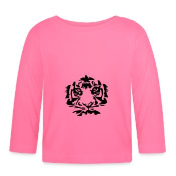 Tiger - Organic Baby Long Sleeve T-Shirt - azalea - Front