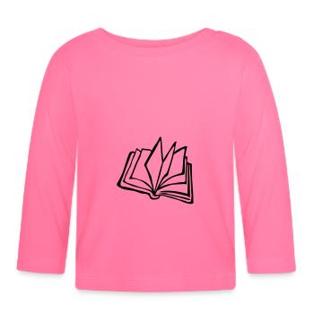 Book - Organic Baby Long Sleeve T-Shirt - azalea - Front