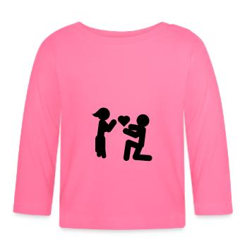 Love - Organic Baby Long Sleeve T-Shirt - azalea - Front