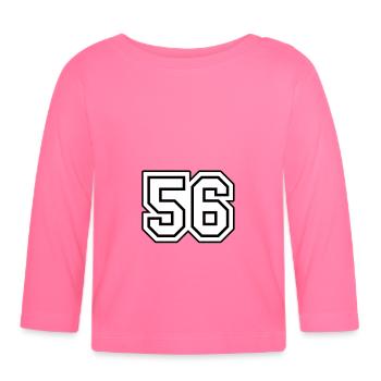 56 - T-shirt manches longues bio Bébé - rose azalée - Devant