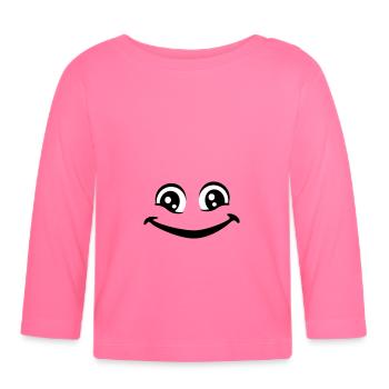 yeux - T-shirt manches longues bio Bébé - rose azalée - Devant