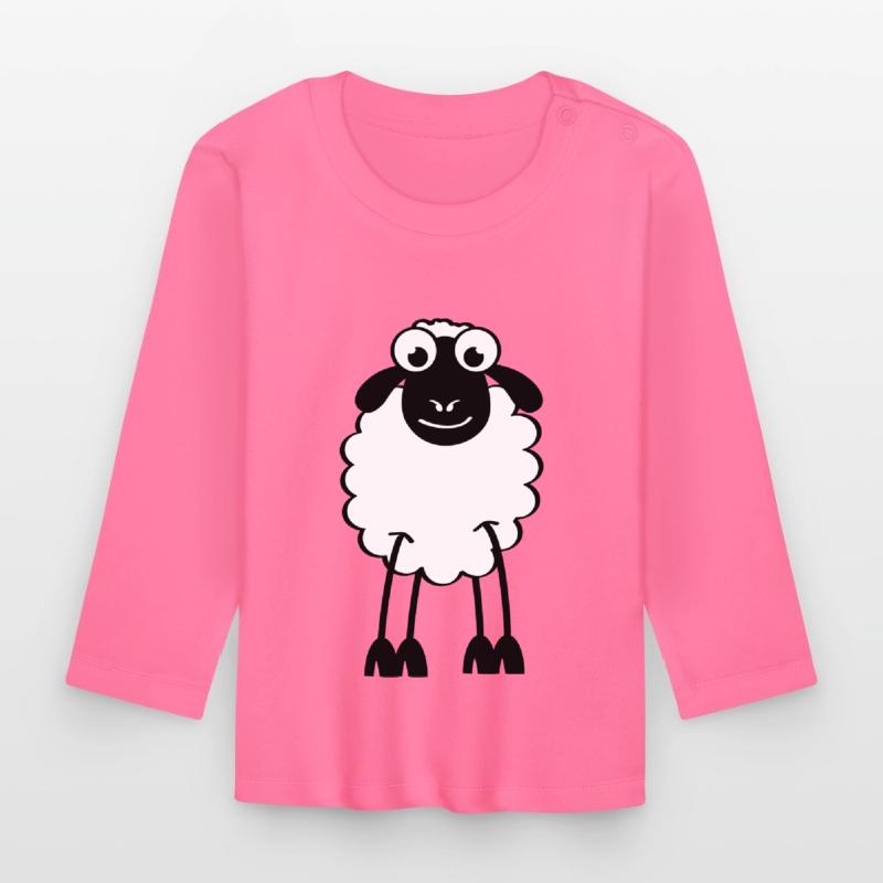 Schafe, weiße oder schwarze Schafe. Träumen oder schlafen Baby Bio-Langarmshirt