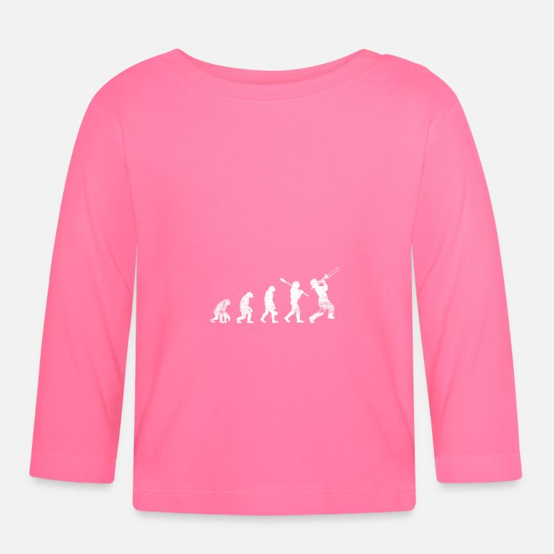 Evolution du trombone - T-shirt manches longues bio Bébé - rose azalée