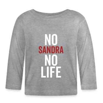 Pas de Sandra Pas de vie - T-shirt manches longues bio Bébé - gris chiné - Devant