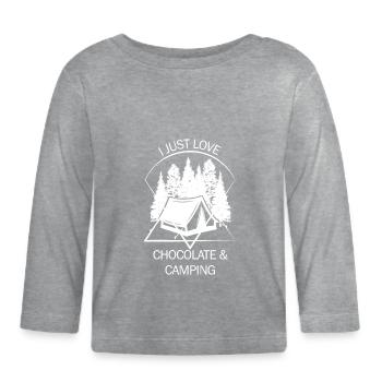 Tente Camping Camper Scout Bivouac - T-shirt manches longues bio Bébé - gris chiné - Devant