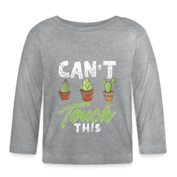 Funny Cactus Shirt Distressed - Baby Bio-Langarmshirt - Grau meliert - Vorne