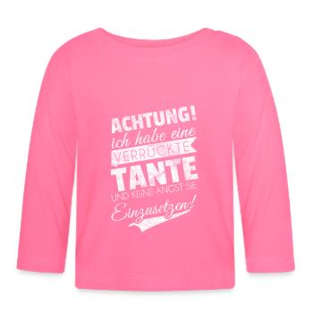 Neugeborenes Geschenk Tante shirt - Baby Bio-Langarmshirt - Azalea - Vorne
