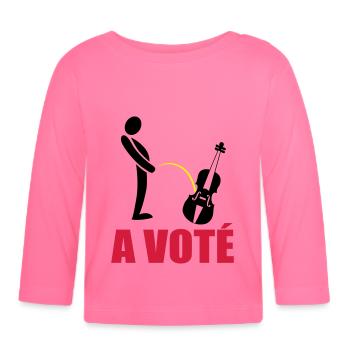 A voté - T-shirt manches longues bio Bébé - rose azalée - Devant