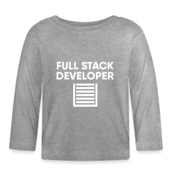 Full Stack Developer - Organic Baby Long Sleeve T-Shirt - heather grey - Front