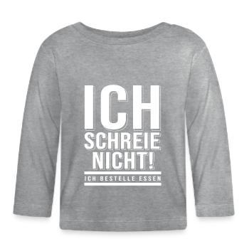 Lustiger Baby-Strampler Babykleidung Geschenk - Baby Bio-Langarmshirt - Grau meliert - Vorne