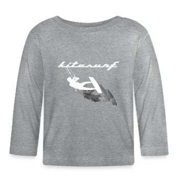 Kitesurf Kitesurf - T-shirt manches longues bio Bébé - gris chiné - Devant