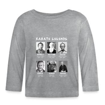 Karate legends origin - Organic Baby Long Sleeve T-Shirt - heather grey - Front