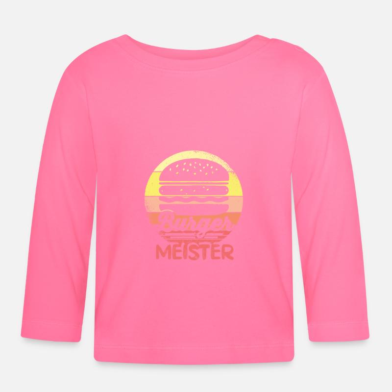 Burger master grill master burger - T-shirt manches longues bio Bébé - rose azalée