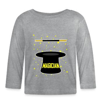 Magician Magician Magic Abracadabra Magical - Organic Baby Long Sleeve T-Shirt - heather grey - Front