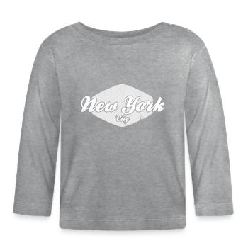 New York City rétro - T-shirt manches longues bio Bébé - gris chiné - Devant